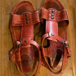 Red Frye Sandals